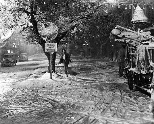 The bar is named after the fictional town at the center of the classic film “It’s A Wonderful Life” (film set pictured above).
