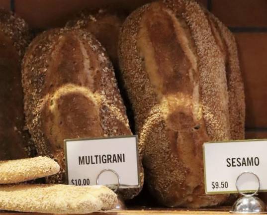 Multigrani and Sesame loaves at Sullivan Street Bakery.