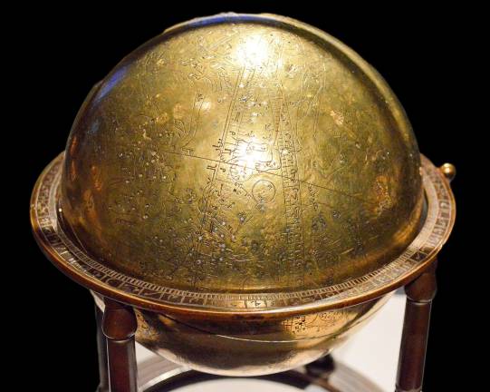 A Celestial Globe from 1144-45 places the viewer at the center of the cosmos. Photo: Adel Gorgy
