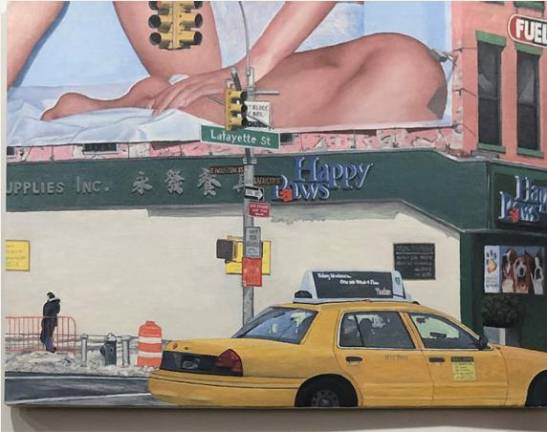 <b>Painting from JM Haessle depicting the SOHO neighborhood where he once lived.</b> Photo: Lorraine Duffy Merkl