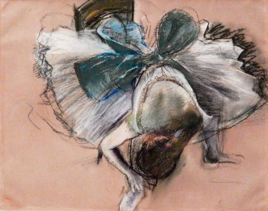 Edgar Degas, &quot;Dancer Adjusting Her Slipper,&quot; 1887. Pastel on paper, Frederick Iseman Art Trust. Photo: Adel Gorgy.