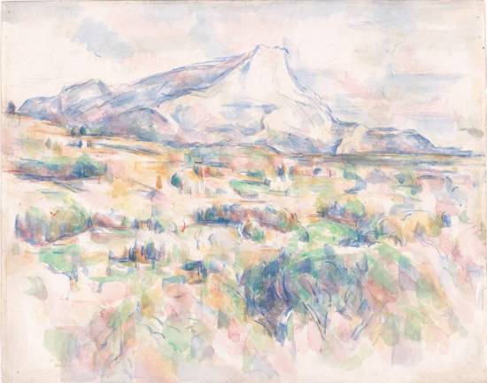 Paul Cézanne. Mont Sainte-Victoire (La Montagne Sainte-Victoire vue des Lauves). 1902–06. Watercolor and pencil on wove paper, 16 3/4 x 21 3/8″ (42.5 x 54.2 cm). The Museum of Modern Art, New York. Gift of Mr. and Mrs. David Rockefeller. Photo © 2021 MoMA, NY