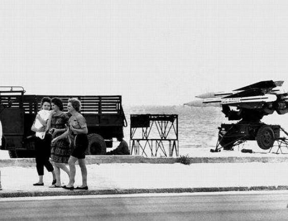 Army Hawk Missiles on Smather Beach during October 1962. Photo Don Pinder.