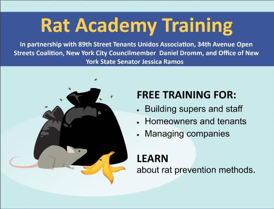 The Rat Academy hosted a seminar on rat prevention on Wednesday, Sept. 23. There will be another session on Sept. 30. Photo provided by ratportal@health.nyc.gov