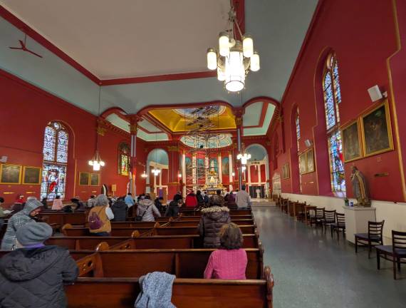 Church of St. Mary’s Saturday morning mass on March 14.