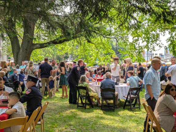 FDNY Medal Day 2025. Family, friends, and co-workers celebrate with the award winners at City Hall Park.