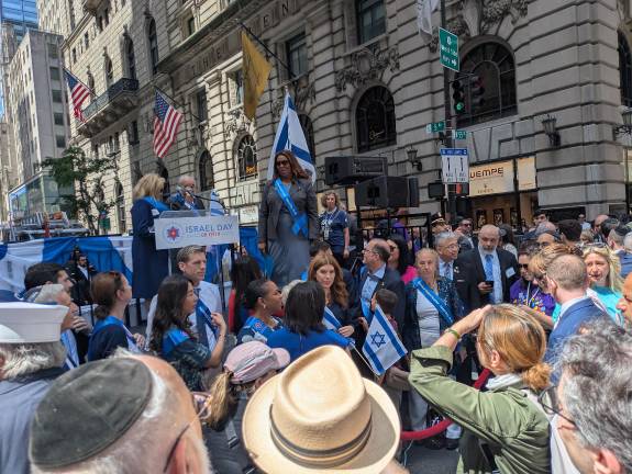 Israel Day Parade 2025, incuding Letitia James, Julie Menin, Mark Levine, Gale Brewer.