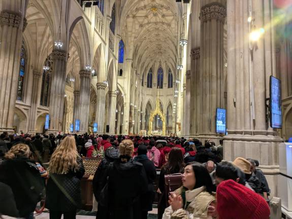 Interior of St. Patrick’s Cathredral during Feast of Our Lady of Guadalupe.