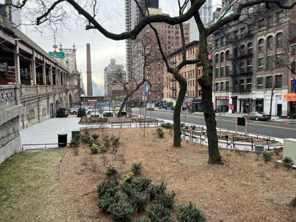 Honey Locust Park at the foot of the Ed Koch Queensboro Bridge, is being restored and a grand reopening ceremony is planned for April 13th. <b>Photo: NYC Parks Dept. </b>