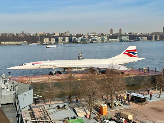 A few minutes after a 9:30 a.m. on March 13, the Concorde arrived by barge alongside Pier 86 at the Intrepid Air &amp; Space Museum