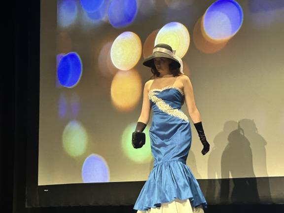 A model wears an Audrey Hepburn inspired look.