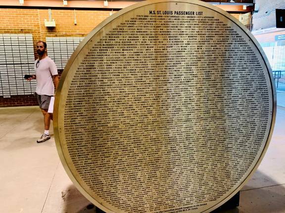 At the Canadian Museum of Immigration at Pier 21, a memorial to passengers who traveled on the MS St. Louis in 1939 from Hamburg to Havana and back. A few of the 937 Jewish refugees disembarked in Cuba, the rest returned to Western Europe after the US and Canada refused entry to them. In time, 254 of those on board died during the Holocaust. Photo: Ralph Spielman