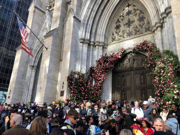 Thousands flocked to the Easter Parade outside St. Patrick’s Cathedral on April 9. Photo: Keith J. Kelly