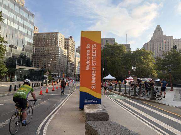 Summer Streets begins at Foley Square in the south.