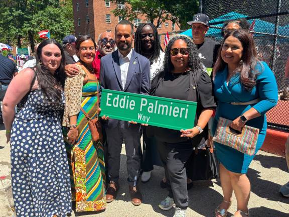 Latin Jazz hero Eddie Palmieri honored with street naming at East 112th Street and Park Avenue.