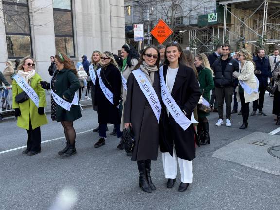 The reigning Rose of Tralee is Katelyn Cummins (right) who is joined by the New York Rose, Billie Cooper, who is working on her masters at Columbia and living in the East Village.
