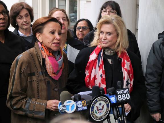 Reps. Nydia Velazquez (left) and Carolyn Maloney have said the American Health Care Act would have negatively impacted New Yorkers. Photo: Michael Garofalo