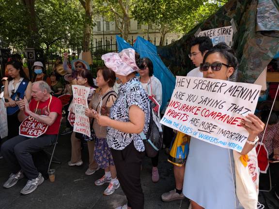 “No More 24” Bill Stalls, again, to the ire of protestors on Brodway outside City Hall on Aug. 5.