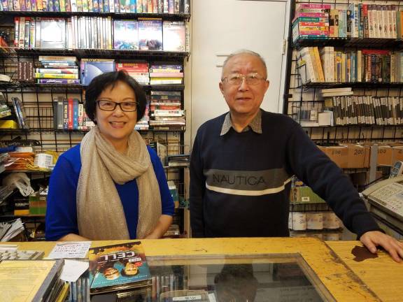 Diana Tang and Allen Sun in 5th Dimension Video on York Avenue, the now nearly all-purpose business they have owned and run for 28 years. Photo: Austin Bailey