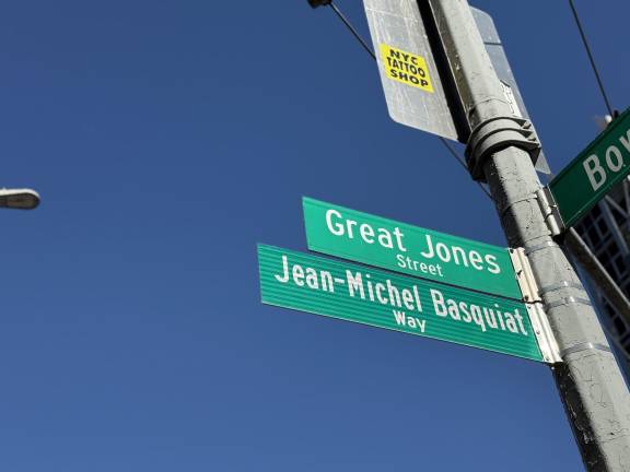 The freshly unveiled street sign.