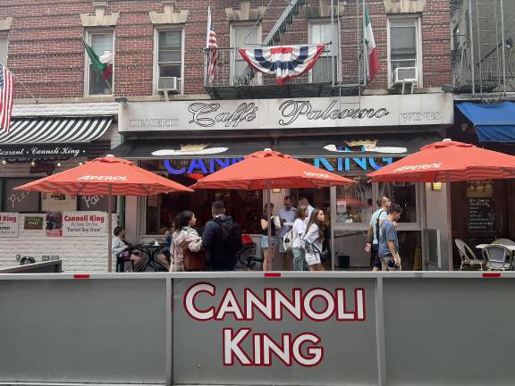 Caffé Palermo, home of the “Cannoli King,” in the days before the centennial celebration of the San Gennaro feast of Italian culture kicks off.