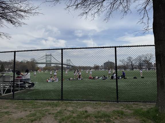 The kids are back on four of the Randalls Island fields that were the scene of huge migrant tents during the height of the migrant crisis but were restored for kids athletic pursuits recently by the Parks Department.