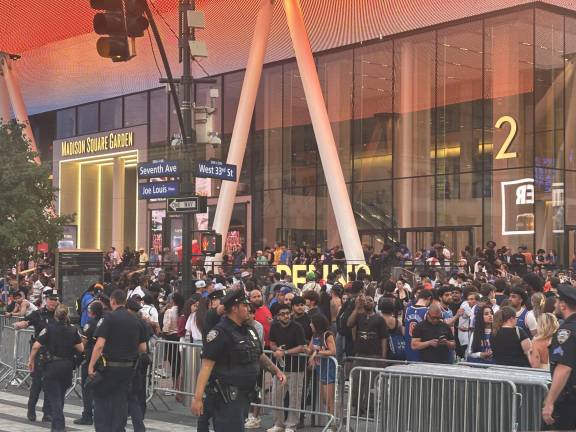An estimated 6,500 fans swarmed to the watch party outside Madison Square Garden for Game 2 on June 5.