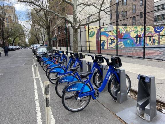 Citibike station on West 76th Street.