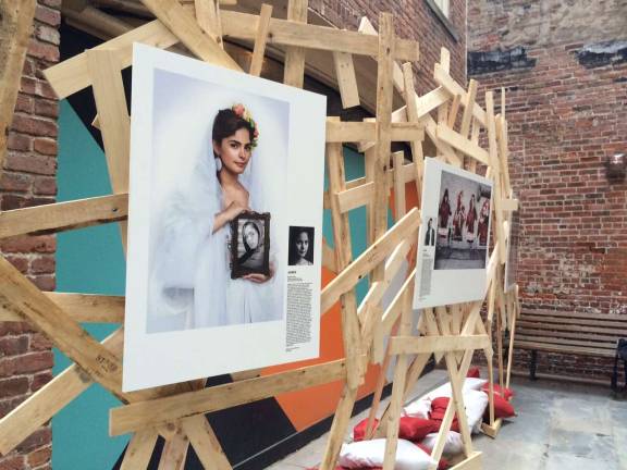 The Portrait Project photography installation at 206 Front St. in South Street Seaport, from non-profit organization Art Start, is now open to the public. Photo: Gabrielle Alfiero