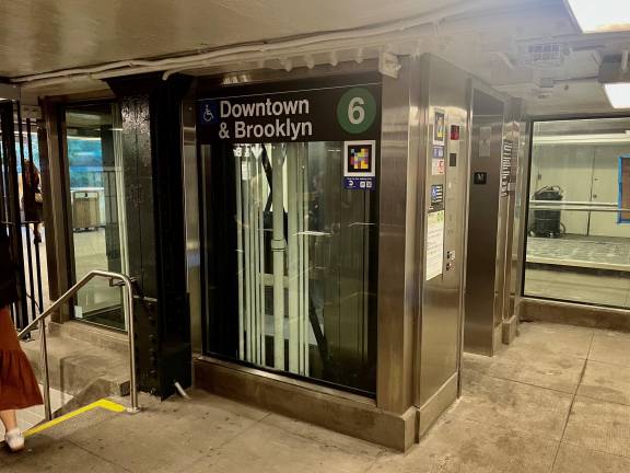 Once elevator-riding subway riders at the 68th Street-Hunter College come down from the street, they need to alight at the mezzanine level to pay their fares, and then take a second elevator to the subway level. New MTA subway station redesigns will better accommodate those riders by using only one surface-to-platform elevator, eliminating the intermediate stop.