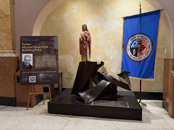 St. Francis of Assisi has a dedicated Workers’ Chapel. The sculpture above is fashioned from tangled World Trade Center debris.