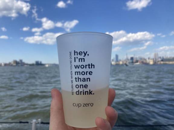 Cup Zero’s reusable drinkware is used on Classic Harbor Line’s Manhattan boat tours. Photo: Meryl Phair