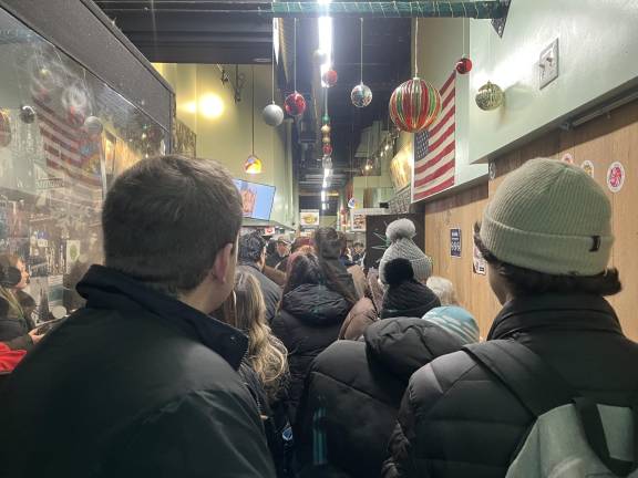 The line at Liberty Bagel’s West 35th Street outpost.