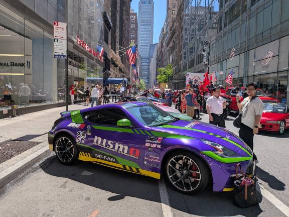 Nissan purple and green at the APPI parade and the DaikokuNYC car show within it.