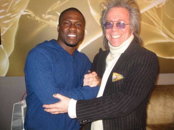 Jeffrey Gurian, right, a dentist turned stand-up comedian and comedy writer, with Kevin Hart. Photo courtesy of Jeffrey Gurian