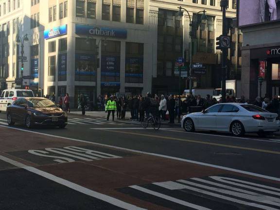 The intersection of Seventh Avenue and 34th Street, the sixth most dangerous in the city, according to data compiled by a CUNY Baruch student. Photo: Madeleine Thompson
