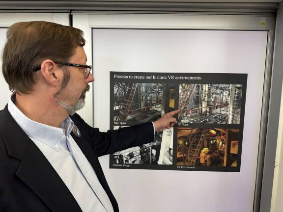 Assistant VP and project lead, Christopher Malanson, describes the process of turning the ship’s engine room into a VR environment. “It answers the request that I’ve heard for 25 years of visitors coming in,” Malanson said of the VR experience, “‘How do I get to the engine room?’”