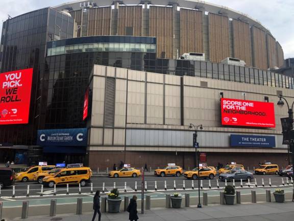 Under the plan pushed by ASTM, The Theater at Madison Square Garden on the Eighth Ave side of the arena would be purchased from MSG and demolished to make way for a new Grand Entrance to the rail hub that serves 600,000 rail commuters daily. Photo: Keith J. Kelly