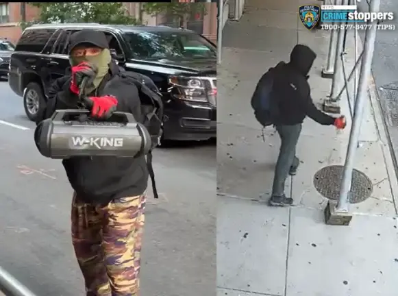 Consulate General of Poland vandalized by masked man, May 27 and 29.