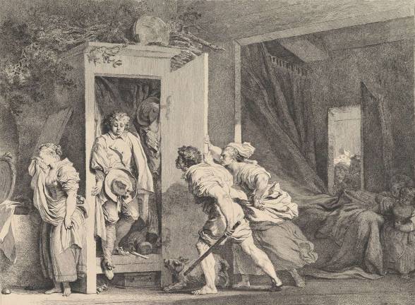 Jean Honor&#xe9; Fragonard (French, 1732&#x2013;1806). &quot;The Armoire,&quot; 1778. Etching, first state of four. 17 x 22&#x2013;3/8 in. The Metropolitan Museum of Art, New York, Purchase, Roland L. Redmond Gift, Louis V. Bell and Rogers Funds, 1972