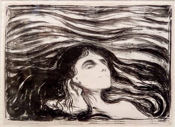 A haunting woodblock print by Edvard Munch at the Armory Show 2016 Photo by Adel Gorgy
