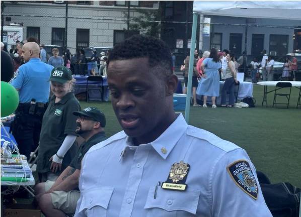 Deputy Inspector Alexander Brathwaiter, commanding officer of the 13th Pct. said that crime is down 5,58 percent so far this year in what was already one of the lowest crime districts in Manhattan. The number of stolen cars has dropped 51.6 percent compared to a year ago.