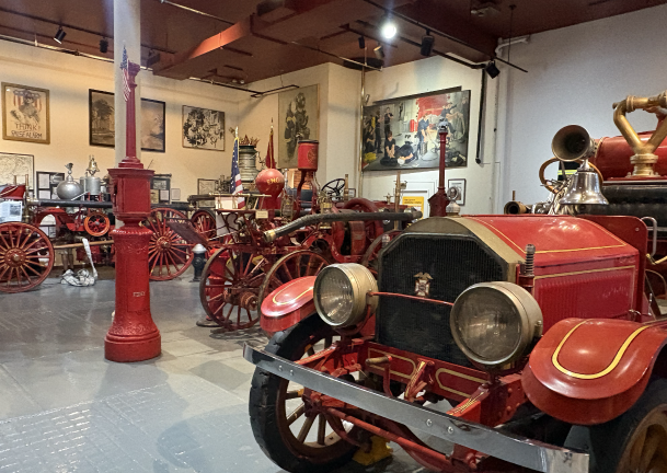 Older FDNY engines, also on display in the museum.