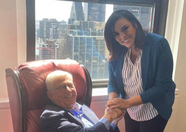 May Malik announced the endorsement from Richard Ravitch on Thursday, April 21. Photo courtesy of May Malik’s campaign