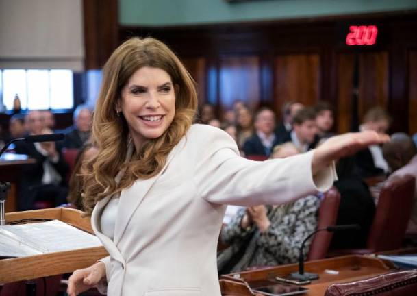 Julie Menin thanks supporters who unanimously elected her speaker of the City Council on Jan. 7