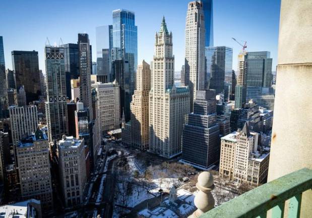 The view from atop the David N. Dinkins building, which will be free and open to the public this summer.