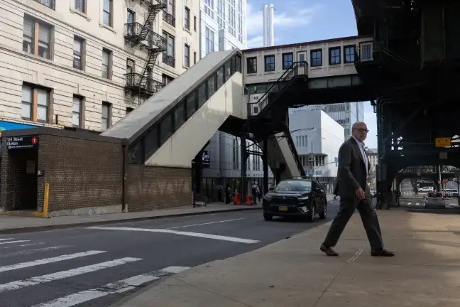 Columbia University will also fund the widening of escalators on the southwest corner of West 125th Street and Broadway, April 16, 2026.