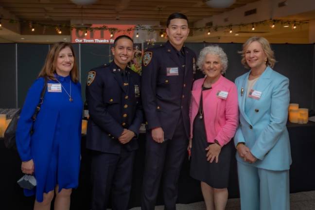 Honoree Dr. Judith Salerno, Officer Roswell Ramos, Honoree Officer Vincent Ching, Jeanne Straus, Honoree Laurie M. Tisch. Photo: Steven Strasser