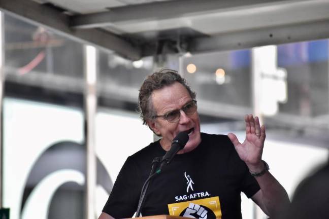Breaking Bad star, Bryan Cranston shows his support at the SAG-AFTRA actor’s strike in Times Square