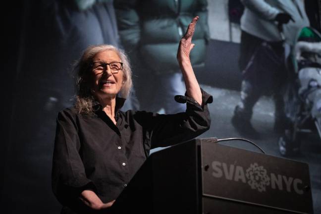Annie Leibovitz talks about her new book Wonderland at the SVA Theatre. Photo courtesy of Travis Keyes, APA-NY